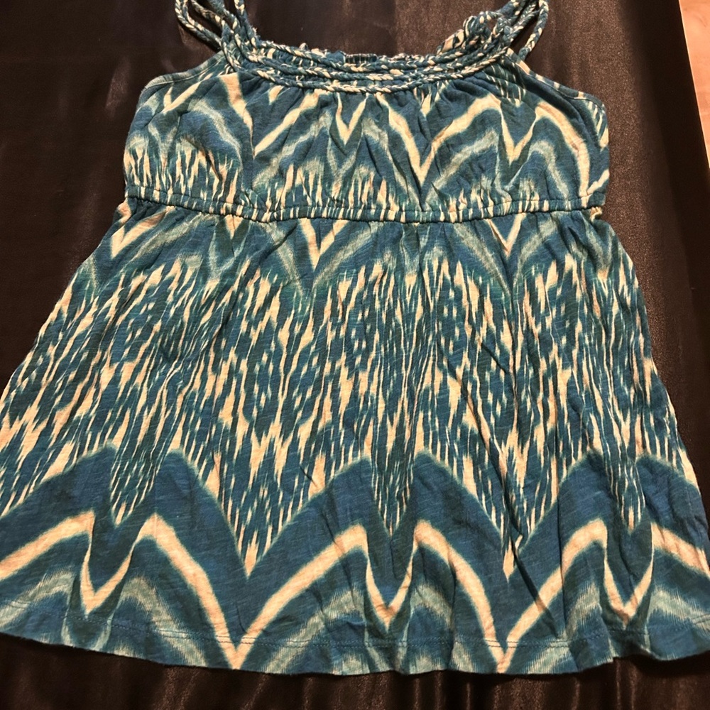 Blue and White Women's Top